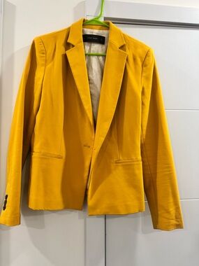 Zara Women’s Mustard Yellow Single-Button Blazer